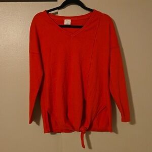 SOMA Cherry Red Tie Front Sweater Size Small NWT